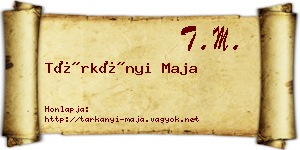Tárkányi Maja névjegykártya